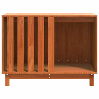 Produktbild för Hundhus med lagring Vaxbrun 100 x 70 x 70 cm Massiv furu