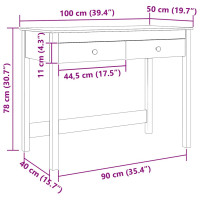 Produktbild för Skrivbord med låda Max Brun 100 x 50 x 78 cm Massiv furu