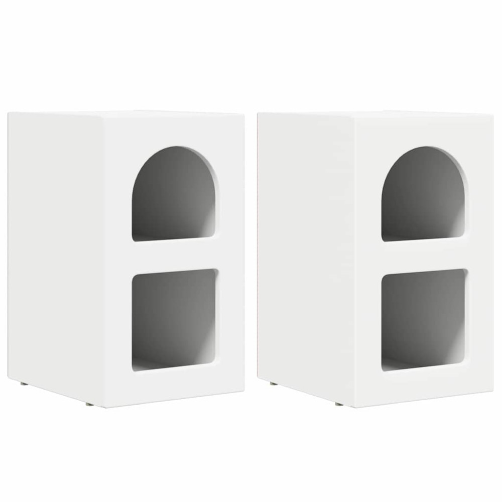Produktbild för Sängbord 2 pcs Vit 29,5 x 33,5 x 50 cm Konstruerat trä