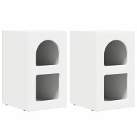 Produktbild för Sängbord 2 pcs Vit 29,5 x 33,5 x 50 cm Konstruerat trä