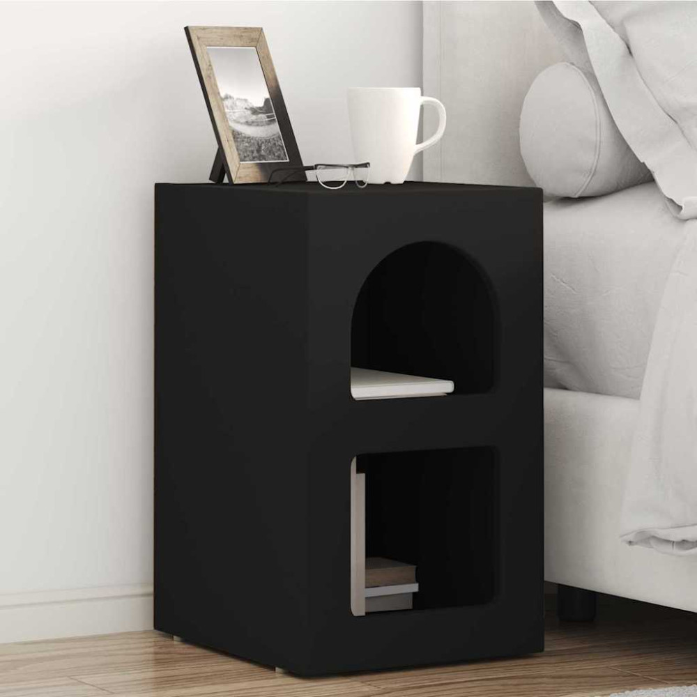 Produktbild för Sängbord Svart 29,5 x 33,5 x 50 cm Konstruerat trä