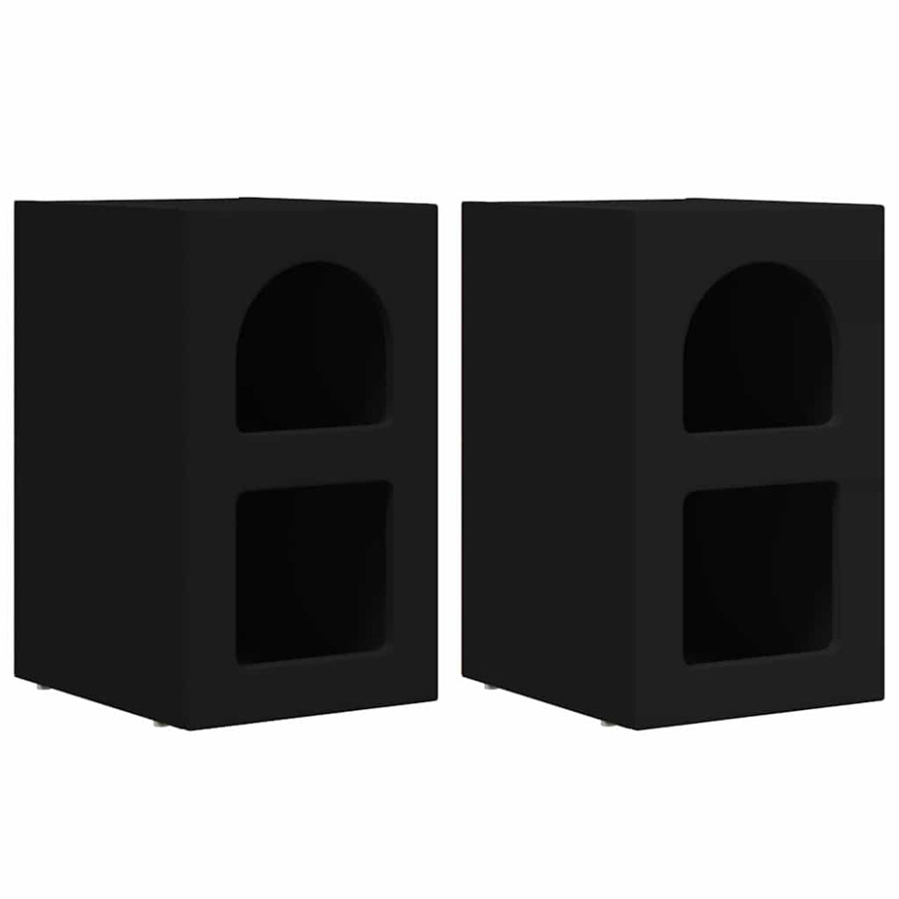 Produktbild för Sängbord ELST 2 st Svart 29,5 x 33,5 x 50 cm Konstruerat trä