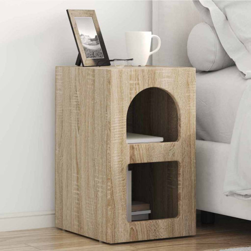 vidaXL Sängbord 2 pcs Sonoma-ek 29,5 x 33,5 x 50 cm Konstruerat trä