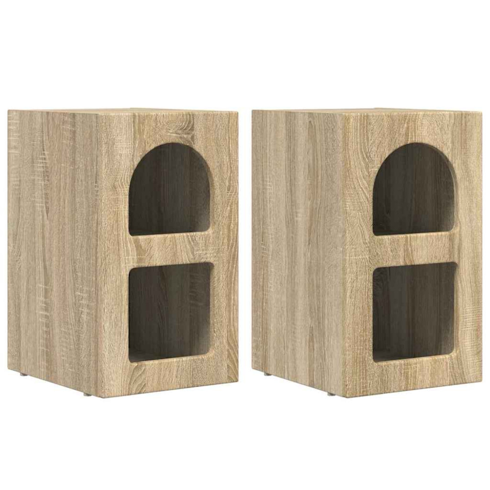 Produktbild för Sängbord 2 pcs Sonoma-ek 29,5 x 33,5 x 50 cm Konstruerat trä