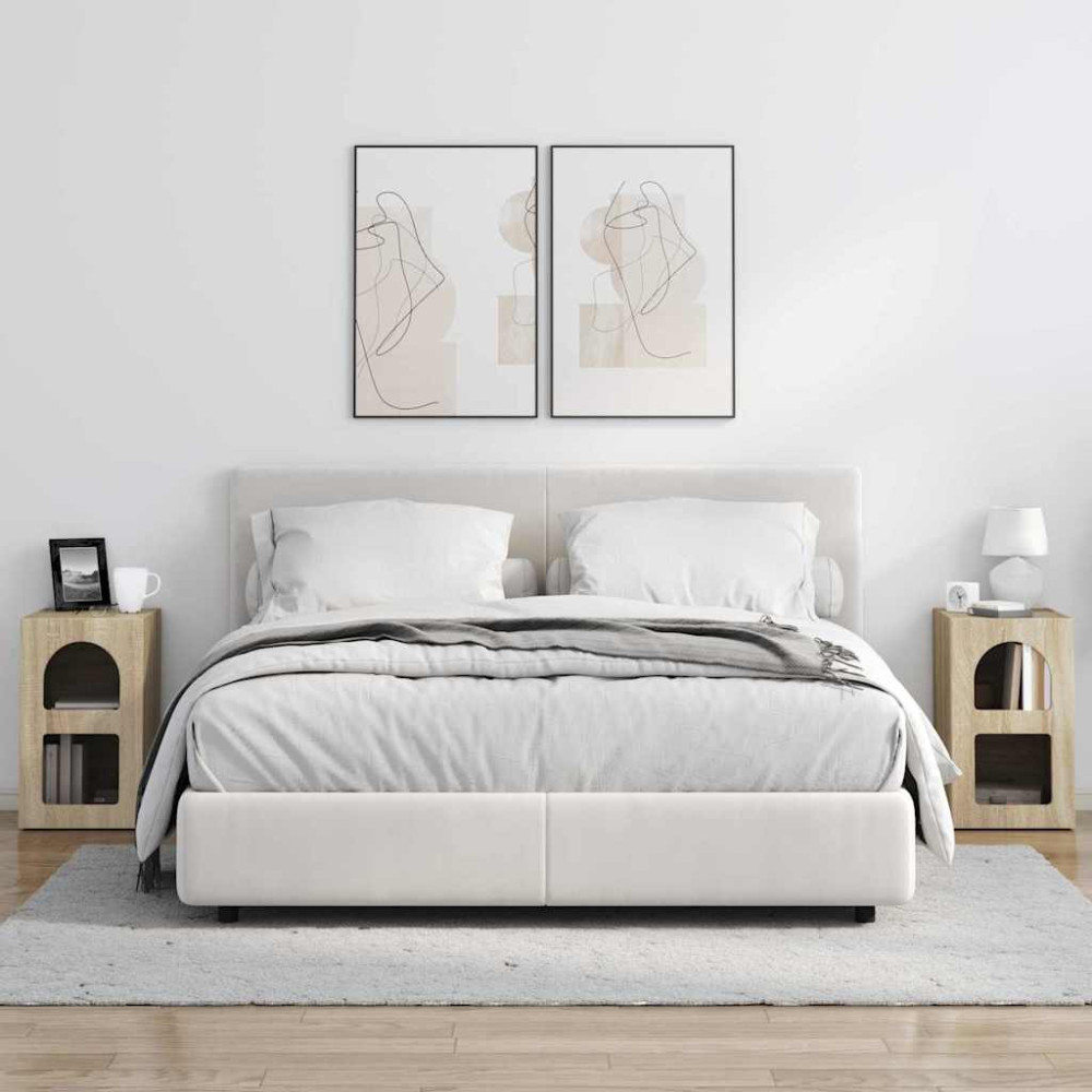 Produktbild för Sängbord 2 pcs Sonoma-ek 29,5 x 33,5 x 50 cm Konstruerat trä
