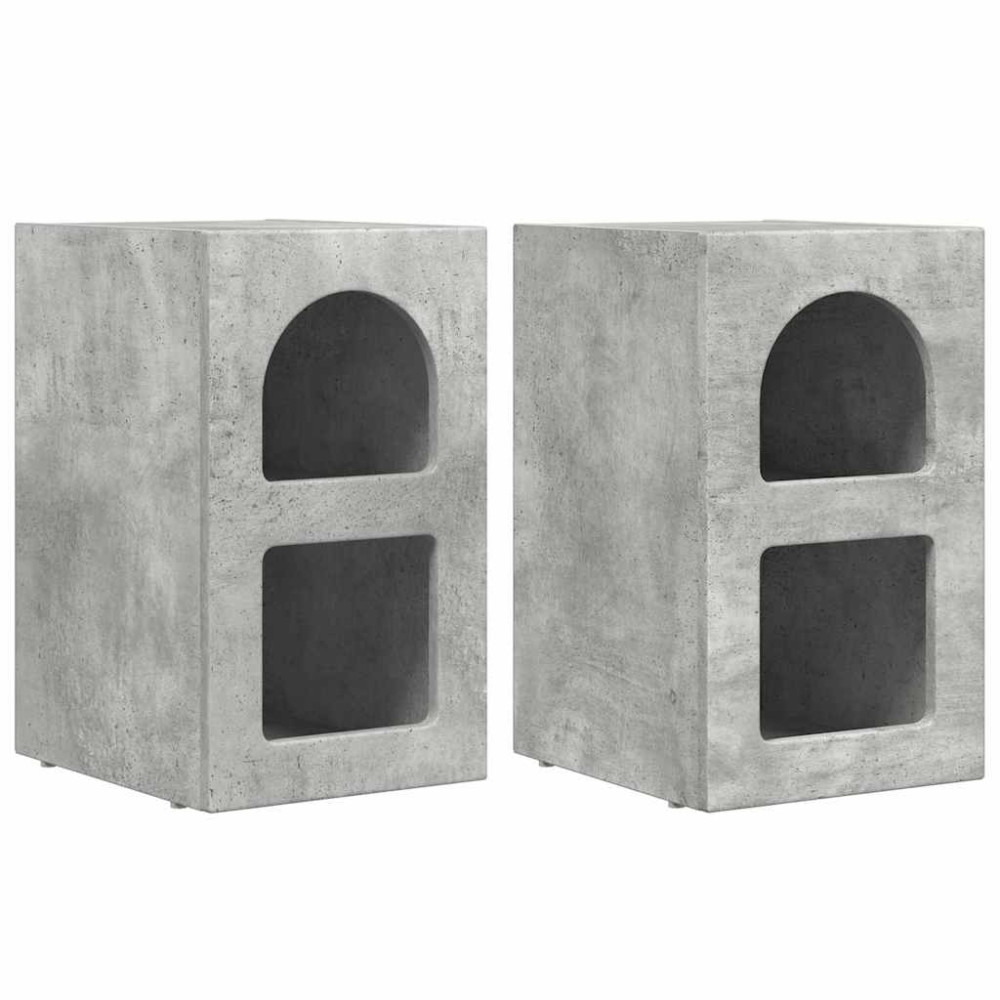 Produktbild för Sängbord 2 pcs Betonggrå 29,5 x 33,5 x 50 cm Konstruerat trä