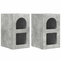 Produktbild för Sängbord 2 pcs Betonggrå 29,5 x 33,5 x 50 cm Konstruerat trä