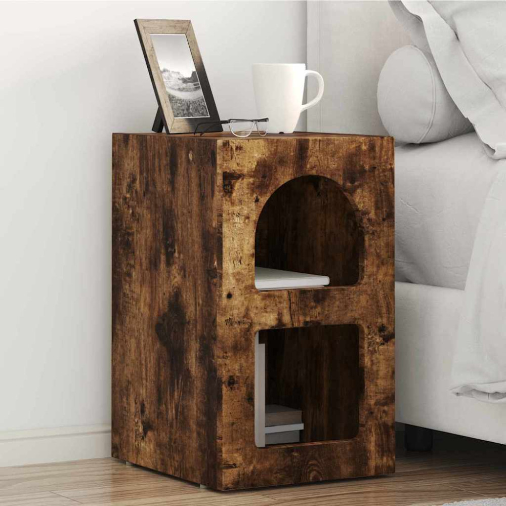Produktbild för Sängbord 2 pcs Rökt ek 29,5 x 33,5 x 50 cm Konstruerat trä