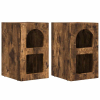Produktbild för Sängbord 2 pcs Rökt ek 29,5 x 33,5 x 50 cm Konstruerat trä