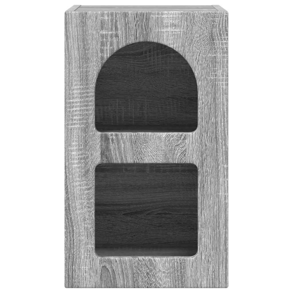Produktbild för Sängbord ELST 2 st Grå Sonoma 29,5 x 33,5 x 50 cm