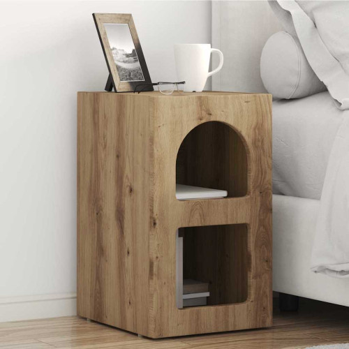 vidaXL Sängbord Artisan Ek 29,5 x 33,5 x 50 cm Konstruerat trä