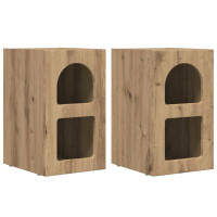 Produktbild för Sängbord 2 pcs Artisan Ek 29,5 x 33,5 x 50 cm Konstruerat trä