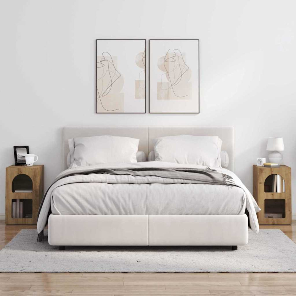 Produktbild för Sängbord 2 pcs Artisan Ek 29,5 x 33,5 x 50 cm Konstruerat trä