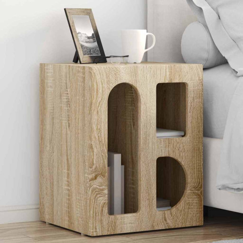 vidaXL Sängbord ELST 2 st Sonoma-ek 40 x 35 x 50 cm Konstruerat trä