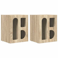 Produktbild för Sängbord ELST 2 st Sonoma-ek 40 x 35 x 50 cm Konstruerat trä