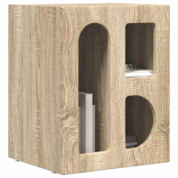 Produktbild för Sängbord ELST 2 st Sonoma-ek 40 x 35 x 50 cm Konstruerat trä