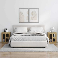 Produktbild för Sängbord ELST 2 st Sonoma-ek 40 x 35 x 50 cm Konstruerat trä