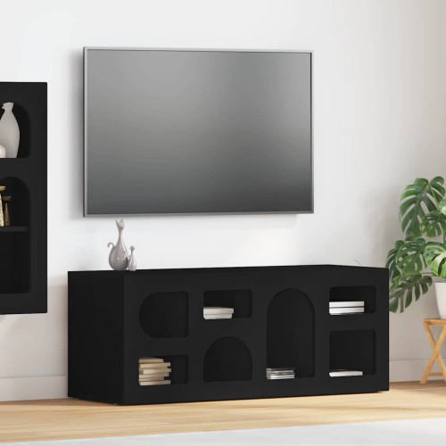 vidaXL TV-skåp ELST 100 x 35 x 40 cm Svart Konstruerat trä