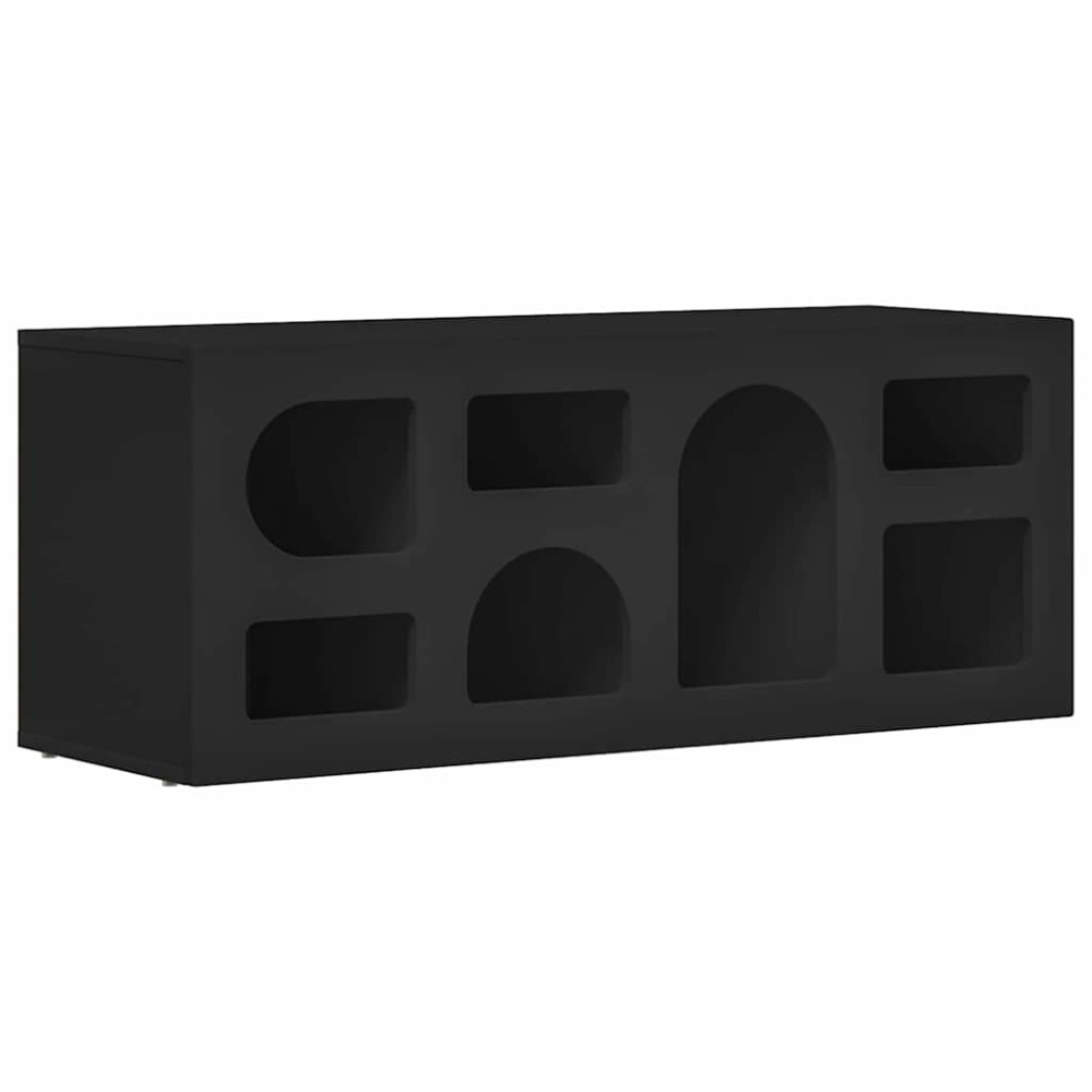 Produktbild för TV-skåp ELST 100 x 35 x 40 cm Svart Konstruerat trä