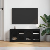 Produktbild för TV-skåp ELST 100 x 35 x 40 cm Svart Konstruerat trä