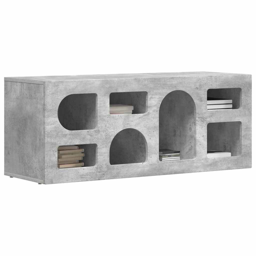 Produktbild för TV-skåp ELST 100 x 35 x 40 cm Betonggrå Konstruerat trä