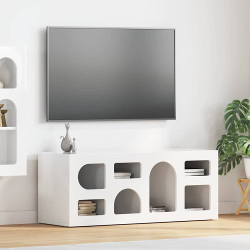 vidaXL TV-skåp ELST 100 x 35 x 40 cm Högblanka vita Konstruerat trä