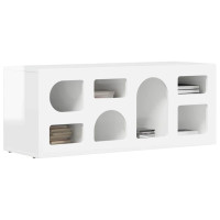 Produktbild för TV-skåp ELST 100 x 35 x 40 cm Högblanka vita Konstruerat trä