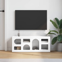 Produktbild för TV-skåp ELST 100 x 35 x 40 cm Högblanka vita Konstruerat trä