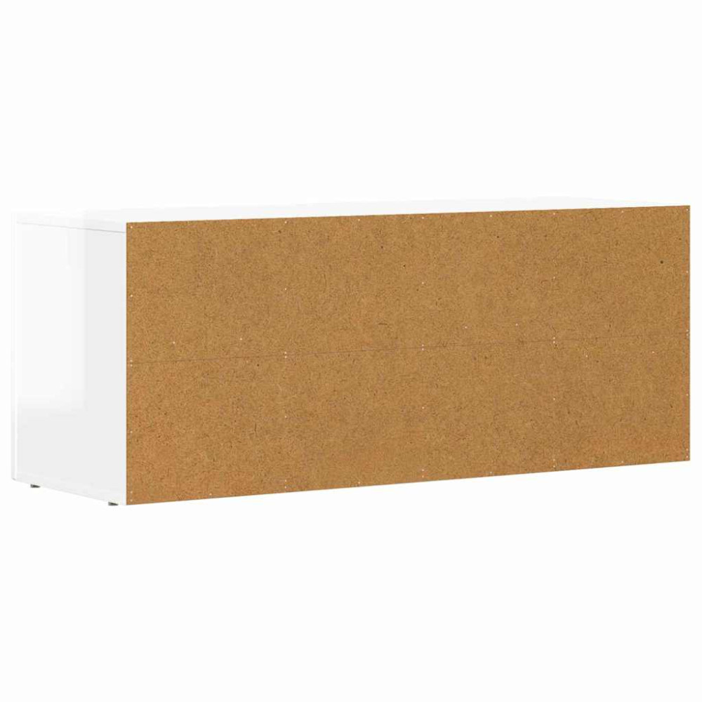 Produktbild för TV-skåp ELST 100 x 35 x 40 cm Högblanka vita Konstruerat trä