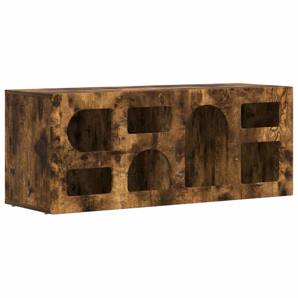 Produktbild för TV-skåp ELST 100 x 35 x 40 cm Rökt ek Konstruerat trä