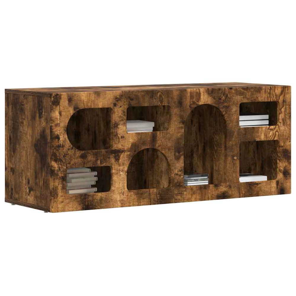 Produktbild för TV-skåp ELST 100 x 35 x 40 cm Rökt ek Konstruerat trä