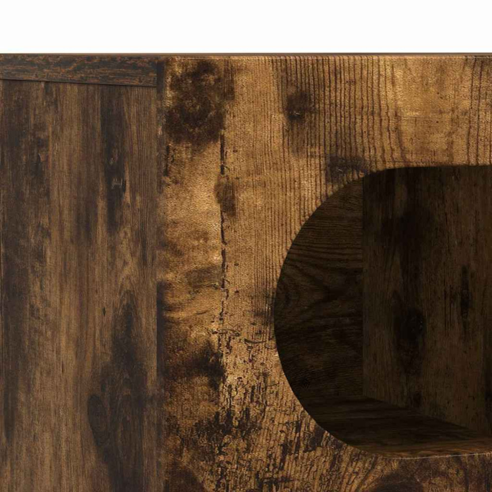 Produktbild för TV-skåp ELST 100 x 35 x 40 cm Rökt ek Konstruerat trä