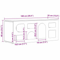 Produktbild för TV-skåp ELST 100 x 35 x 40 cm Grå Sonoma Konstruerat trä