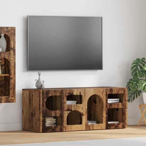 vidaXL TV-skåp ELST 100 x 35 x 40 cm Gammalt trä Konstruerat trä