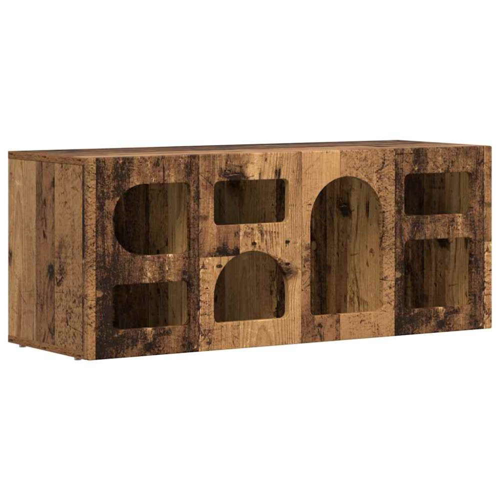 Produktbild för TV-skåp ELST 100 x 35 x 40 cm Gammalt trä Konstruerat trä