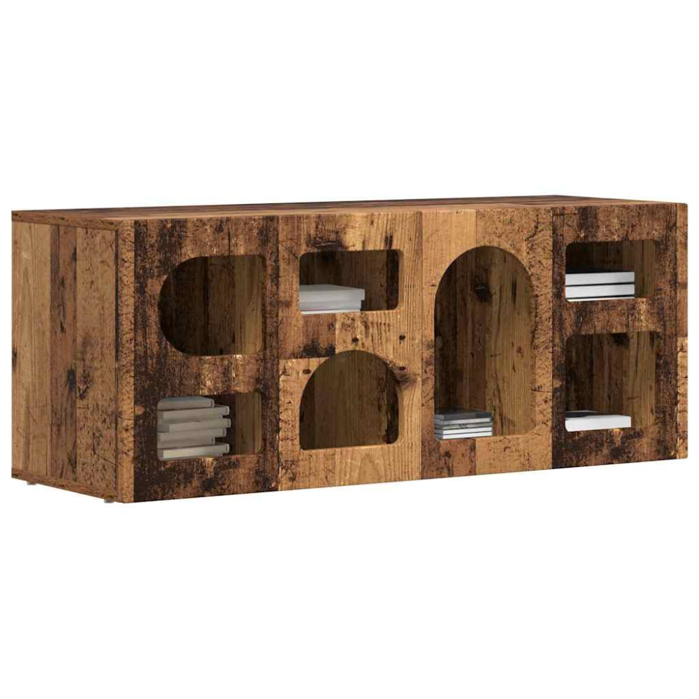Produktbild för TV-skåp ELST 100 x 35 x 40 cm Gammalt trä Konstruerat trä