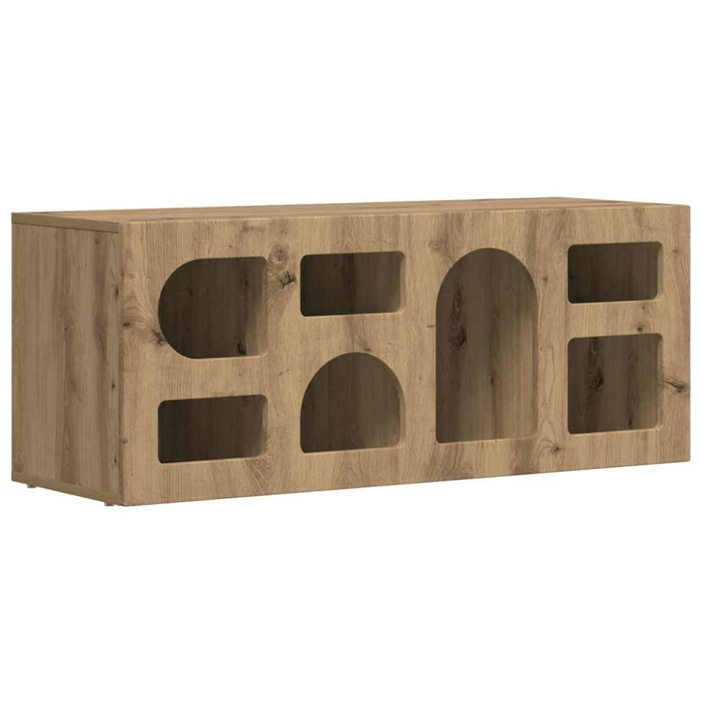 Produktbild för TV-skåp ELST 100 x 35 x 40 cm Artisan Ek Konstruerat trä
