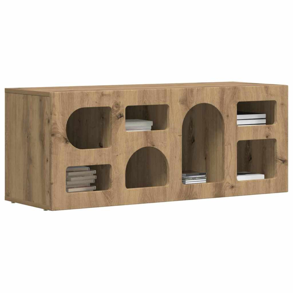 Produktbild för TV-skåp ELST 100 x 35 x 40 cm Artisan Ek Konstruerat trä
