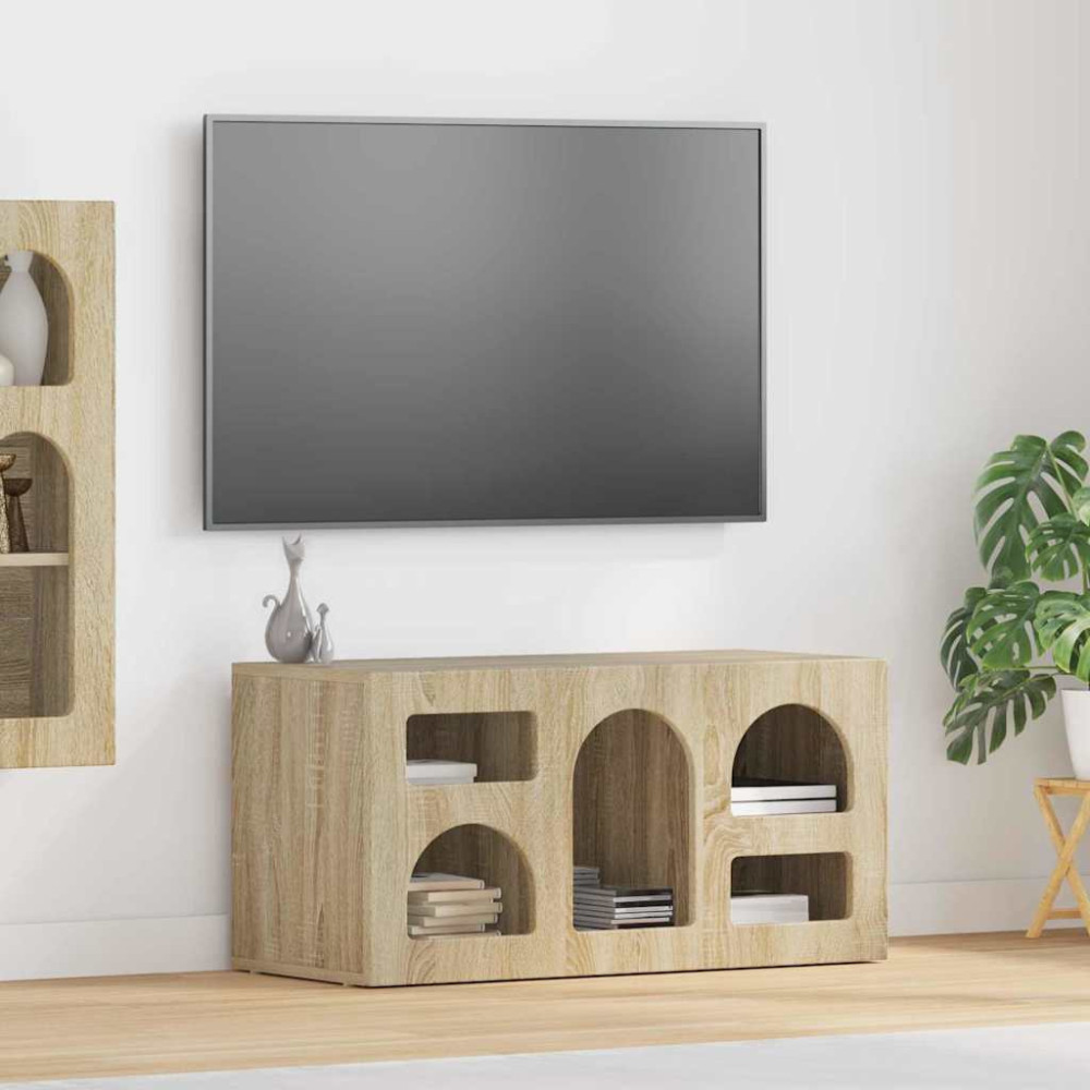 Produktbild för TV-skåp ELST 80 x 35 x 40 cm Sonoma-ek Konstruerat trä