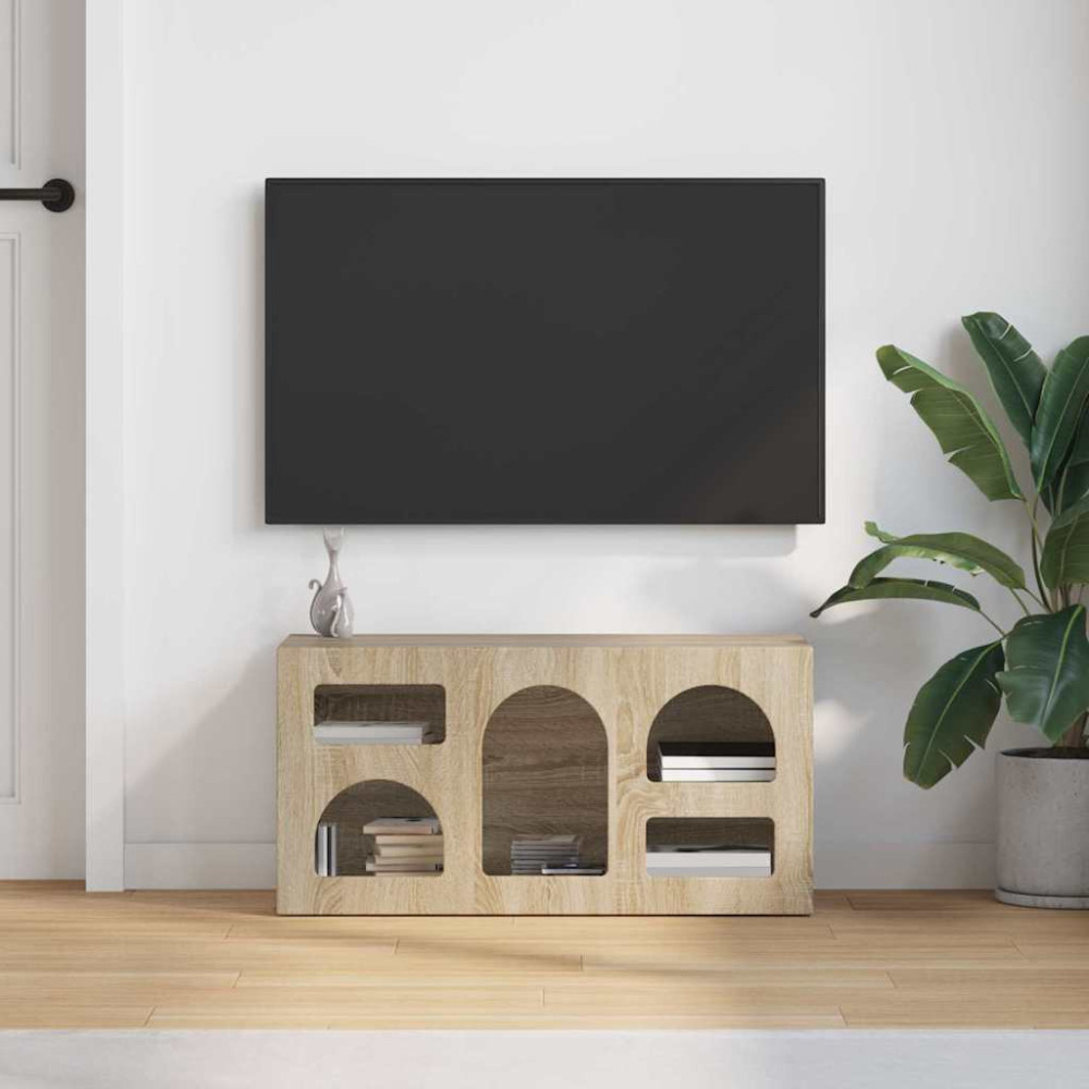 Produktbild för TV-skåp ELST 80 x 35 x 40 cm Sonoma-ek Konstruerat trä