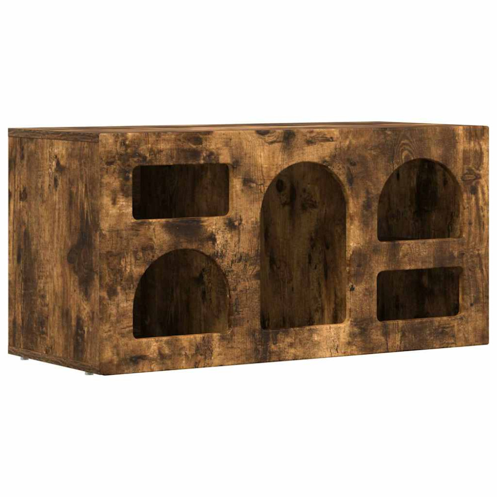 Produktbild för TV-skåp ELST 80 x 35 x 40 cm Rökt ek Konstruerat trä