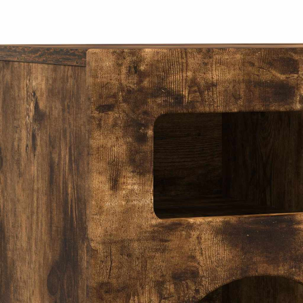 Produktbild för TV-skåp ELST 80 x 35 x 40 cm Rökt ek Konstruerat trä