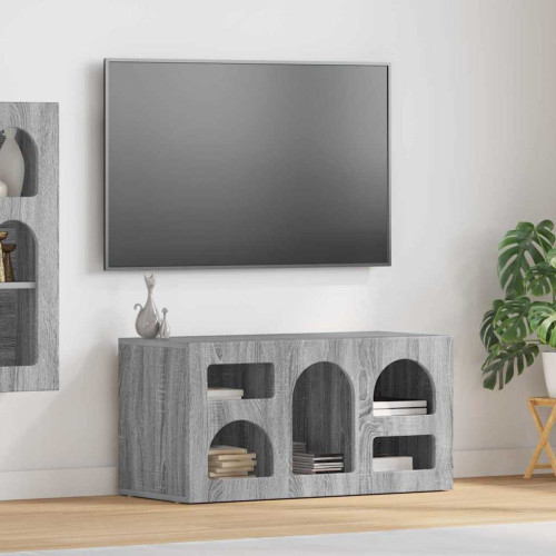 vidaXL TV-skåp ELST 80 x 35 x 40 cm Grå Sonoma Konstruerat trä