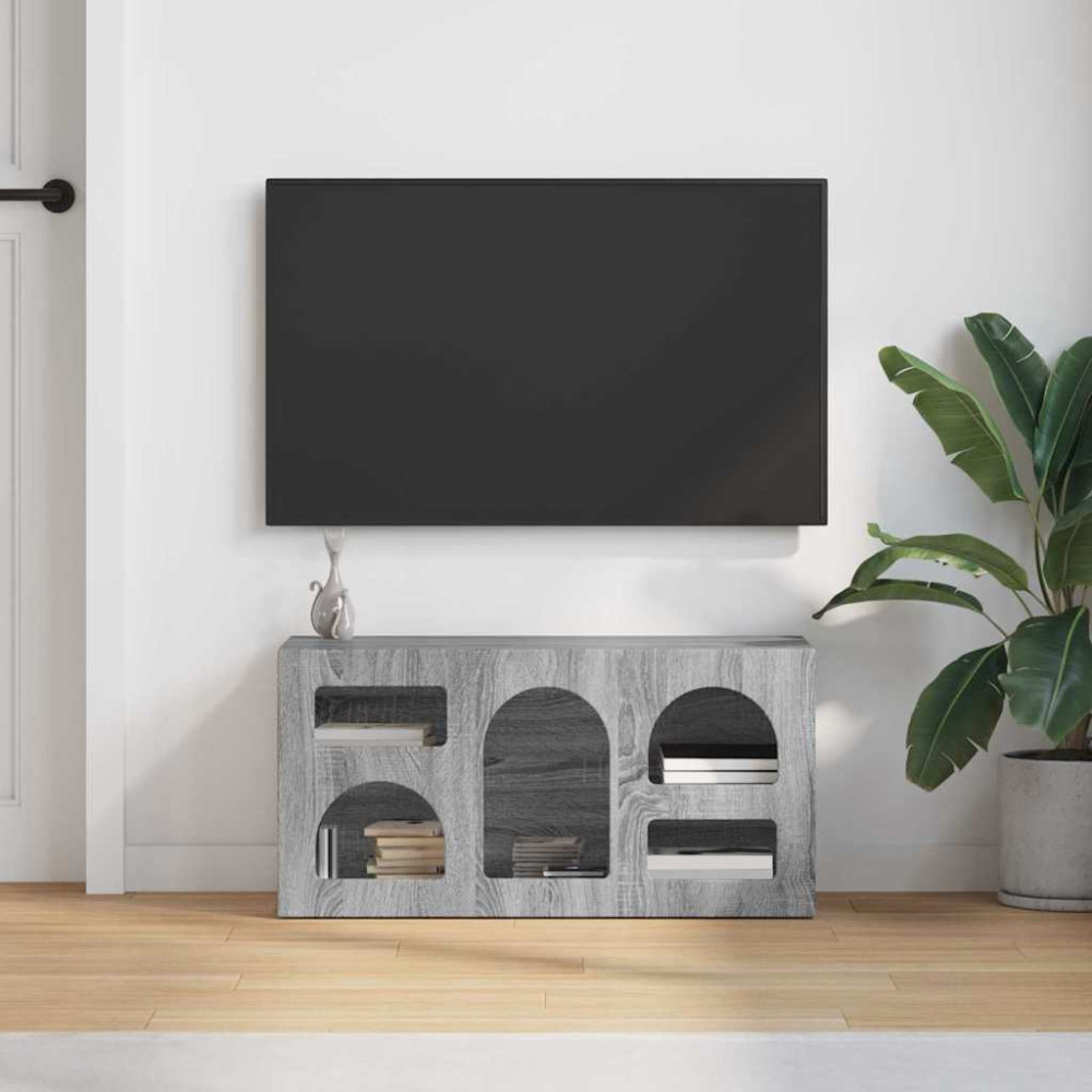 Produktbild för TV-skåp ELST 80 x 35 x 40 cm Grå Sonoma Konstruerat trä