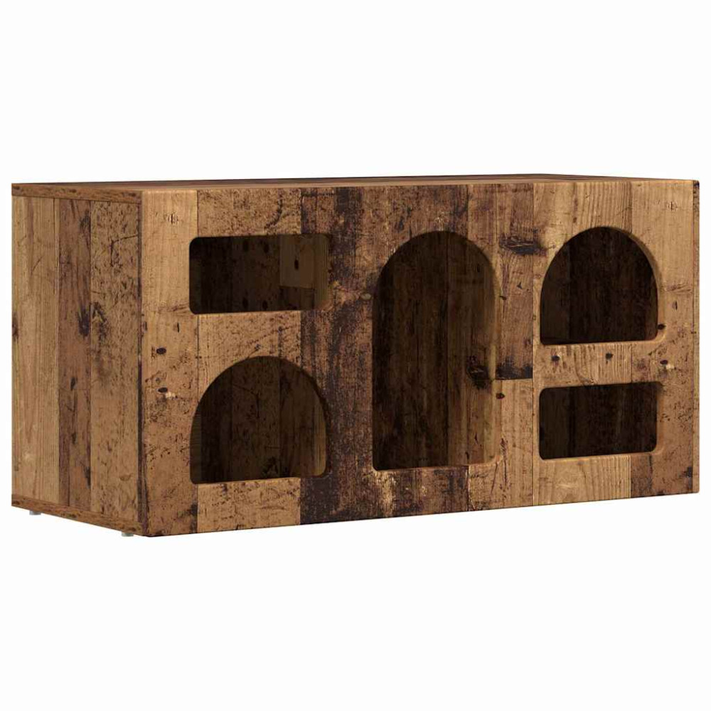 Produktbild för TV-skåp ELST 80 x 35 x 40 cm Gammalt trä Konstruerat trä