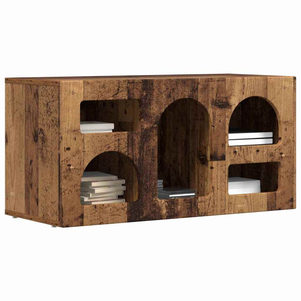 Produktbild för TV-skåp ELST 80 x 35 x 40 cm Gammalt trä Konstruerat trä