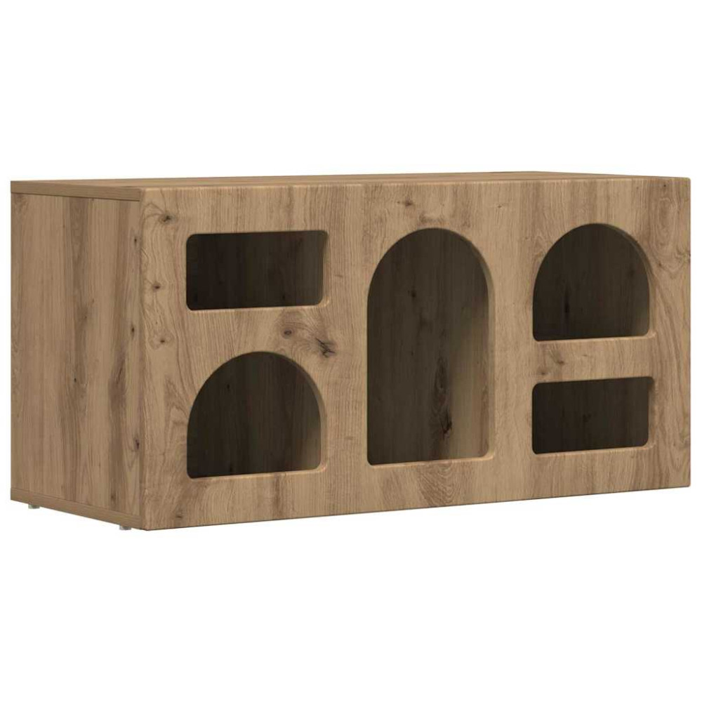 Produktbild för TV-skåp ELST 80 x 35 x 40 cm Artisan Ek Konstruerat trä