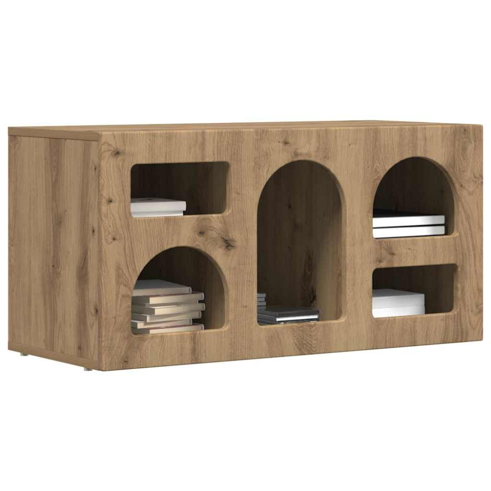Produktbild för TV-skåp ELST 80 x 35 x 40 cm Artisan Ek Konstruerat trä