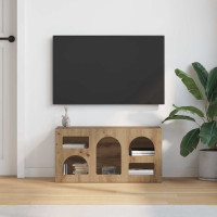 Produktbild för TV-skåp ELST 80 x 35 x 40 cm Artisan Ek Konstruerat trä