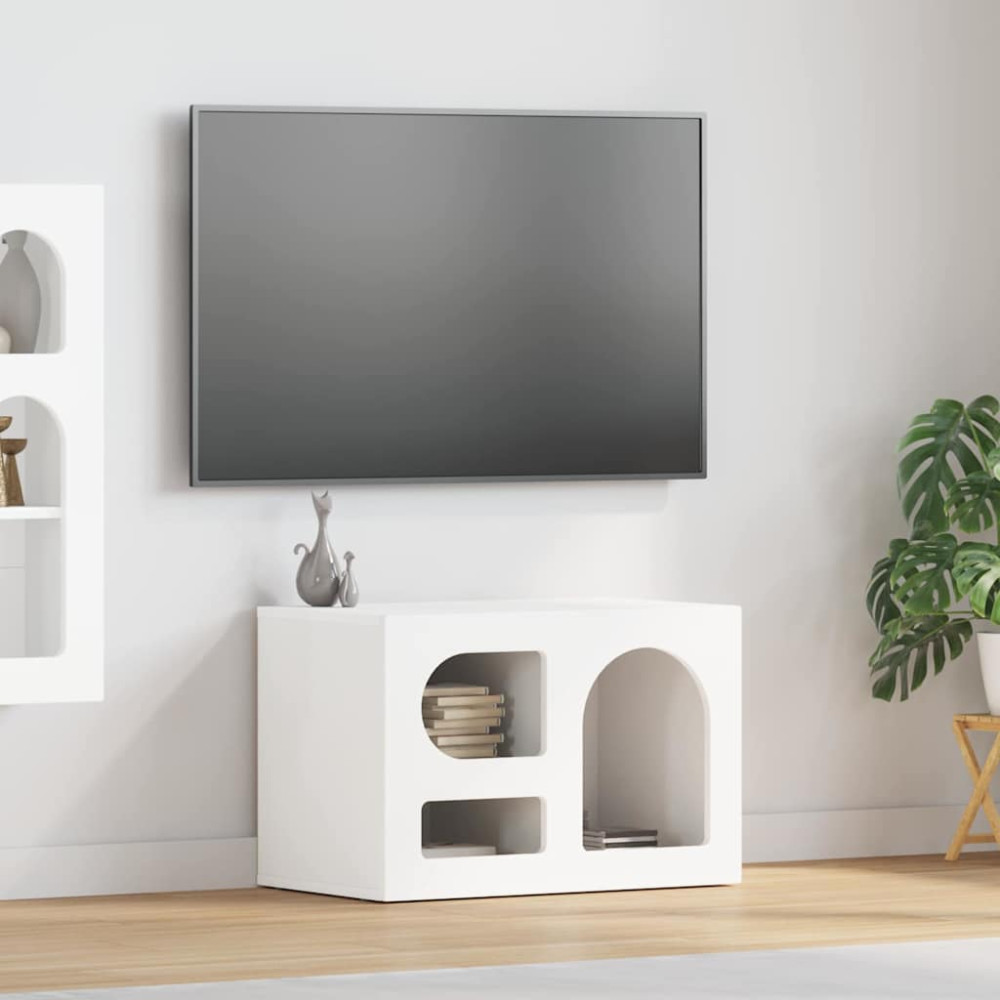 Produktbild för TV-skåp ELST 60 x 35 x 40 cm Vit Konstruerat trä